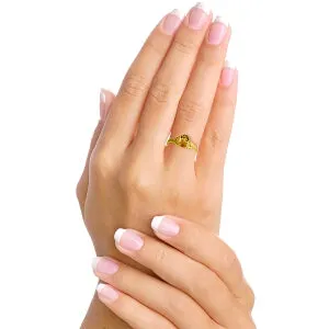 0.9 Carat 14K Solid Yellow Gold Carnations Citrine Ring