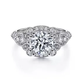 14KW Diamond Engagement Ring Semi-Mount w/ 0.49 ctw Size 6