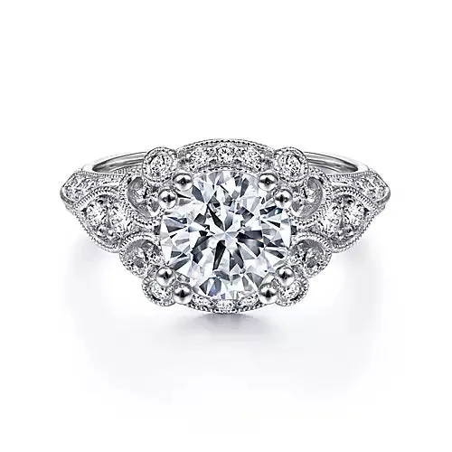 14KW Diamond Engagement Ring Semi-Mount w/ 0.49 ctw Size 6
