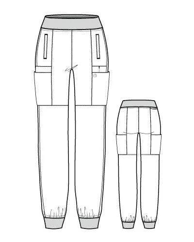 5555P WonderWink W123 Women's Petite Comfort Waist Cargo Jogger Pant