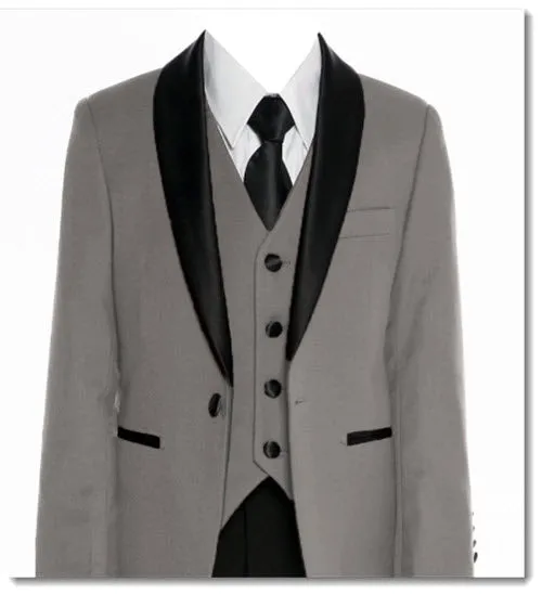 640 - Black Tailored Slim Fit Suit/Tuxedo -Black, Indigo Blue, Grey, Burgundy and White