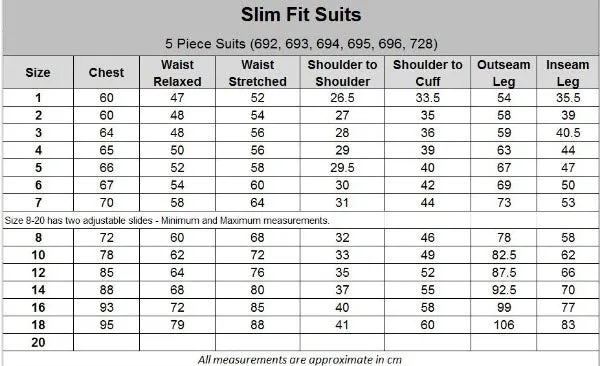 640 - Black Tailored Slim Fit Suit/Tuxedo -Black, Indigo Blue, Grey, Burgundy and White