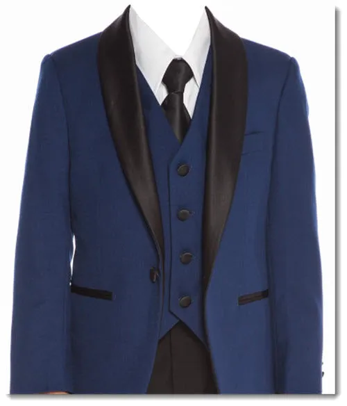 640 - Black Tailored Slim Fit Suit/Tuxedo -Black, Indigo Blue, Grey, Burgundy and White
