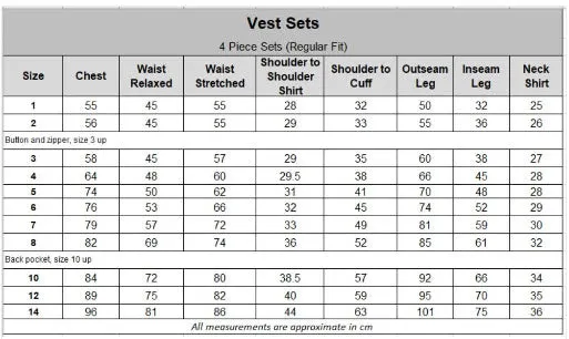 8570 Boys Four Piece Vest  Set