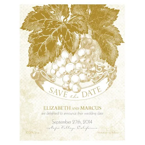 A Wine Romance Save The Date Card (All Colors) Pack of 25