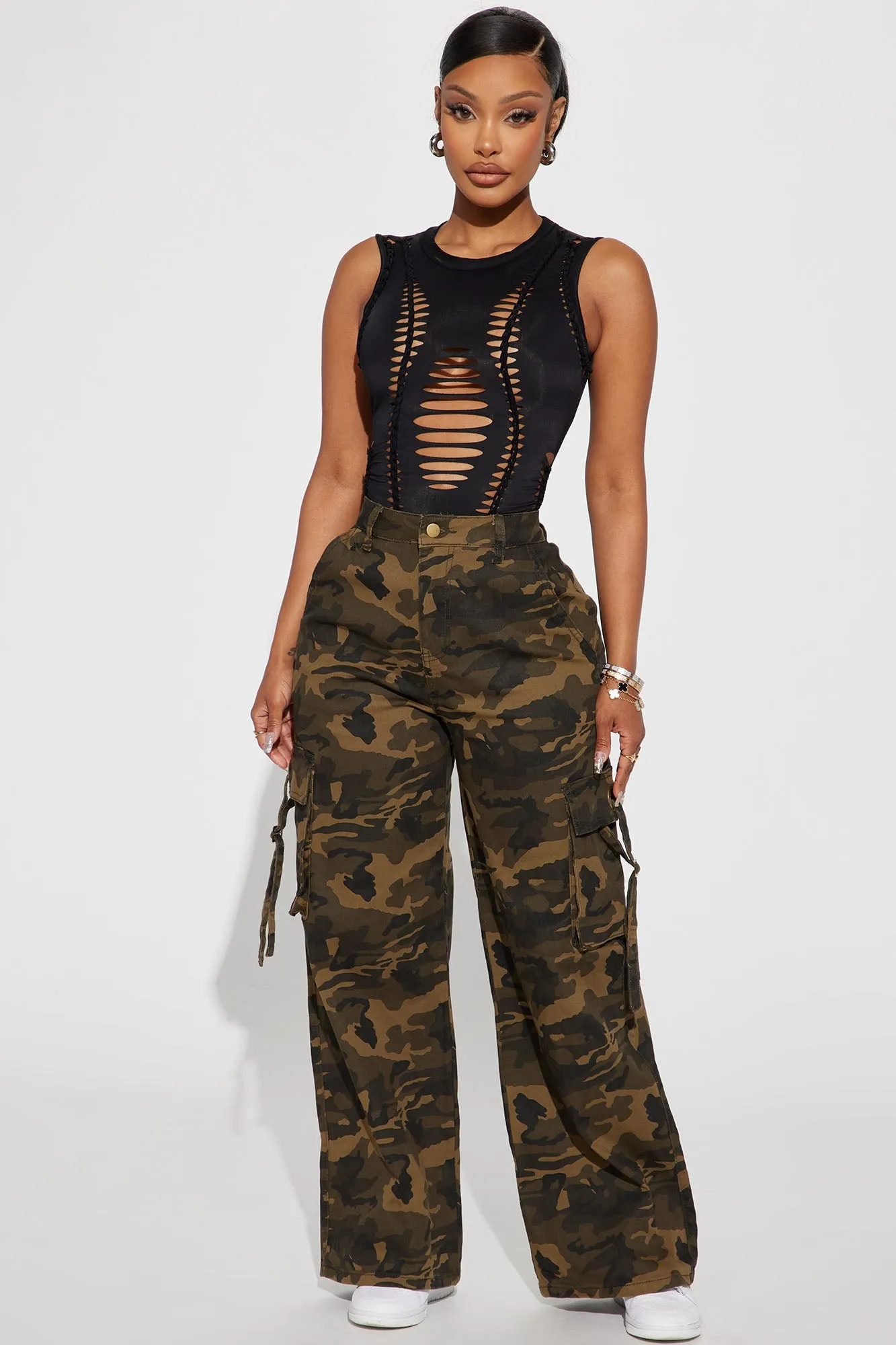 All About It Camo Cargo Pant - Olive/combo