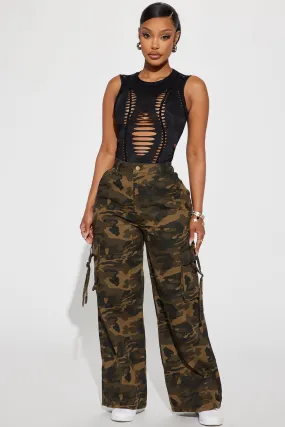 All About It Camo Cargo Pant - Olive/combo