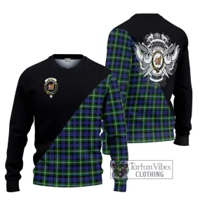 Baillie of Polkemmet Tartan Ugly Sweater with Family Crest and Military Logo Style