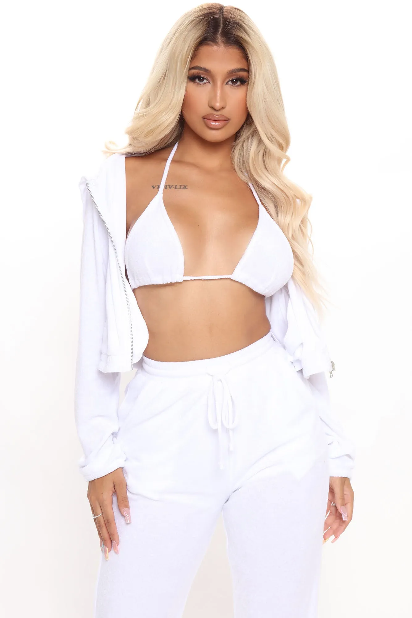 Be Yourself 3 Piece Jogger Set - Ivory
