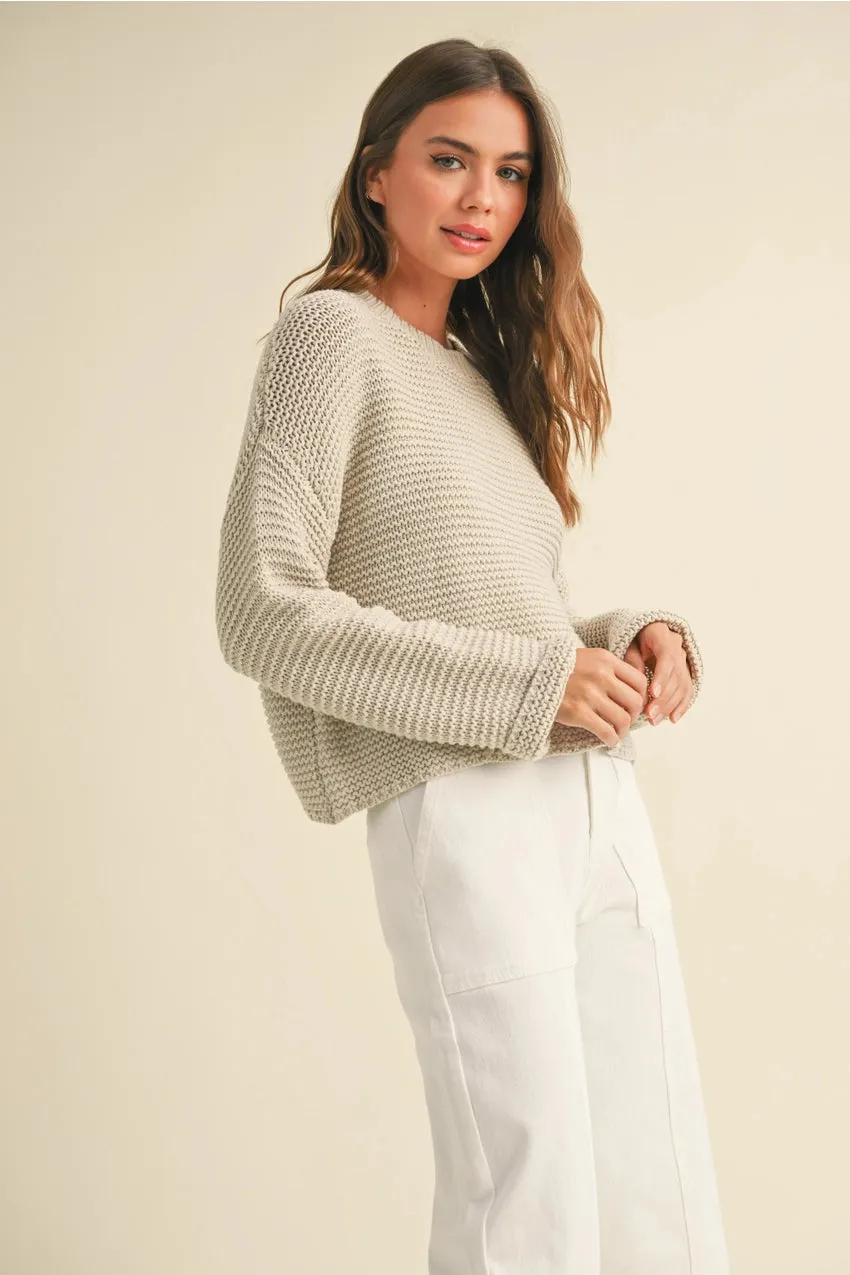 Black Round Neck Knitted Sweater