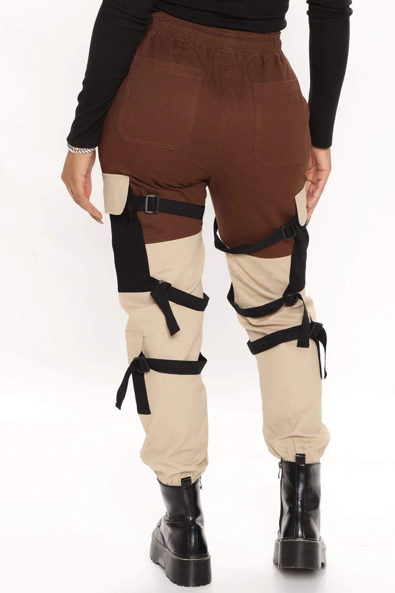 Block It Out Cargo Joggers - Brown/combo
