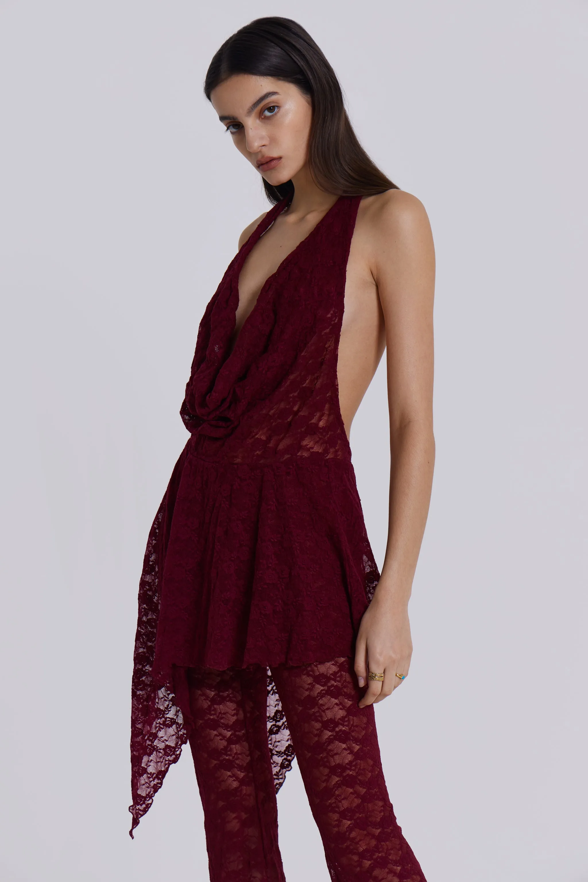 Burgundy Riva Lace Co-ord Set