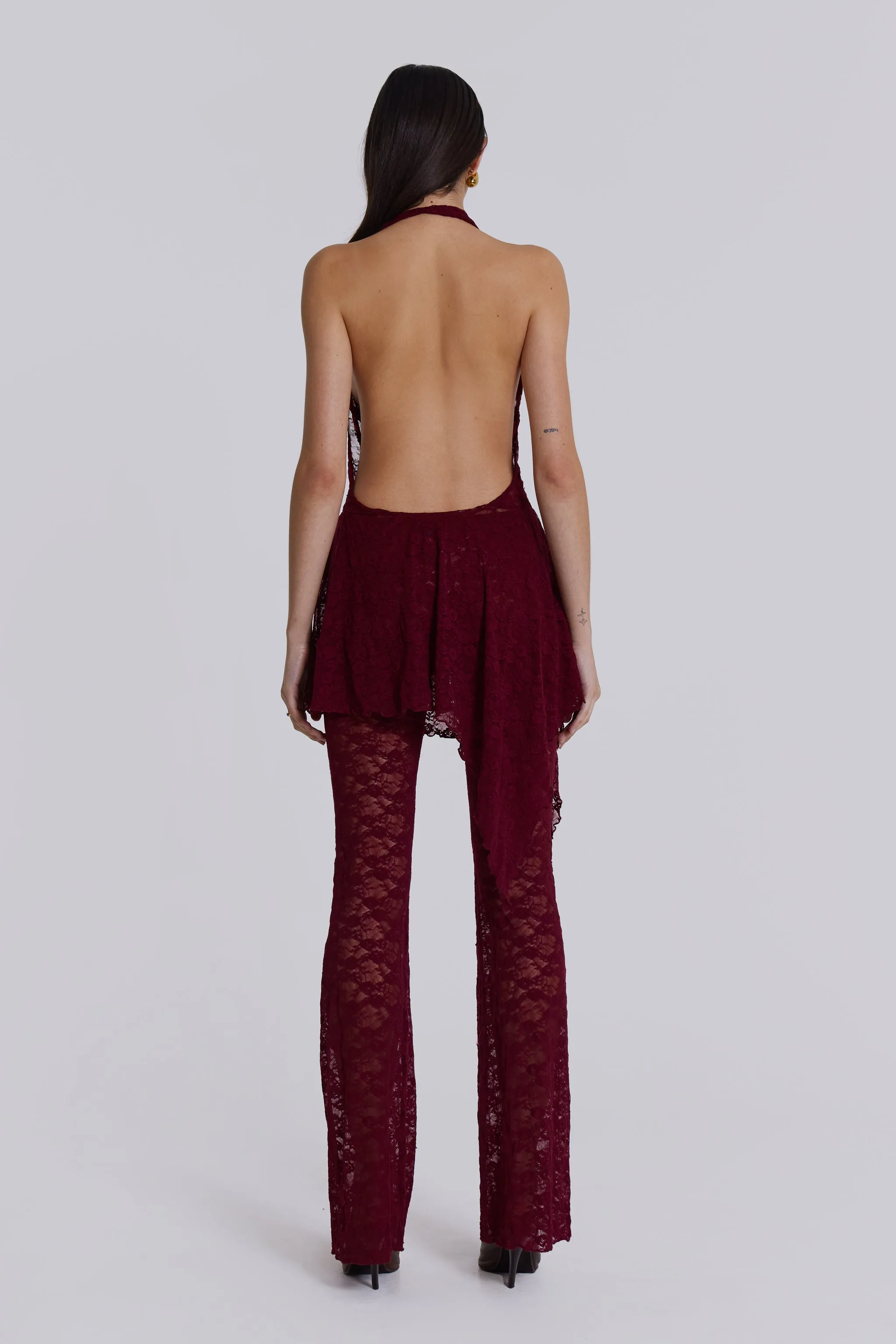 Burgundy Riva Lace Co-ord Set