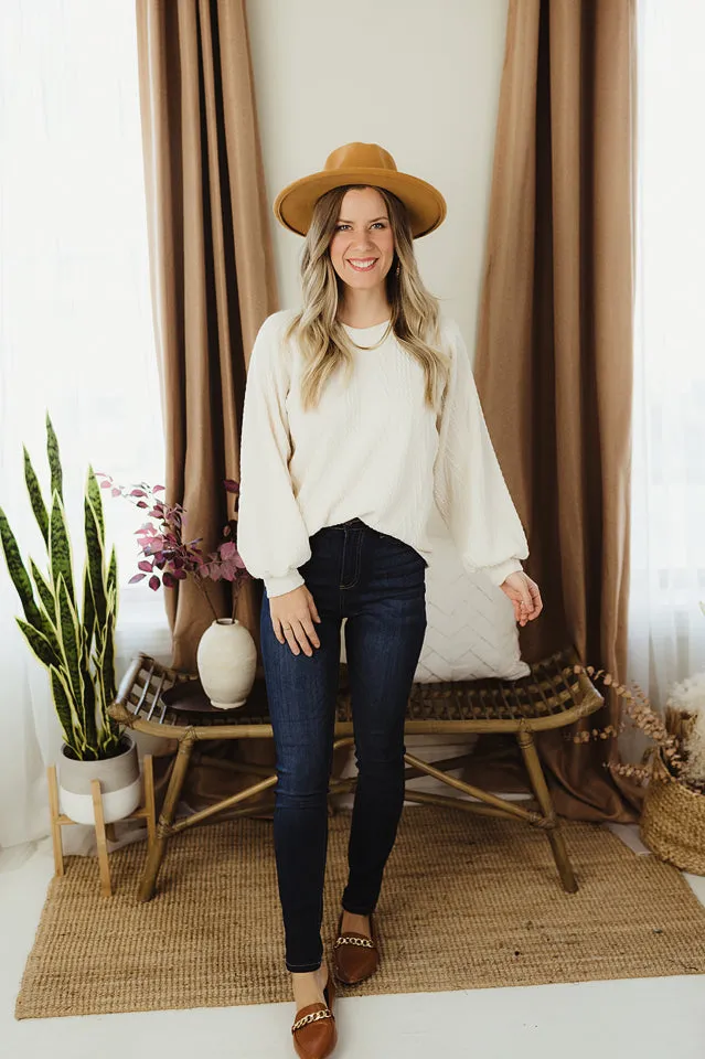 Cable Knit Bubble Sleeves