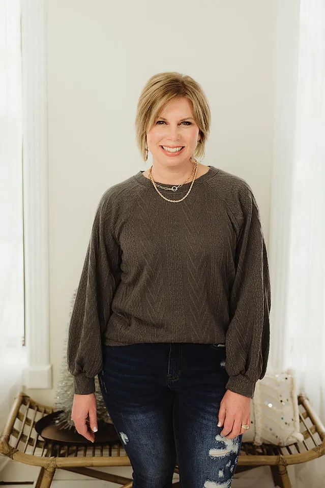 Cable Knit Bubble Sleeves