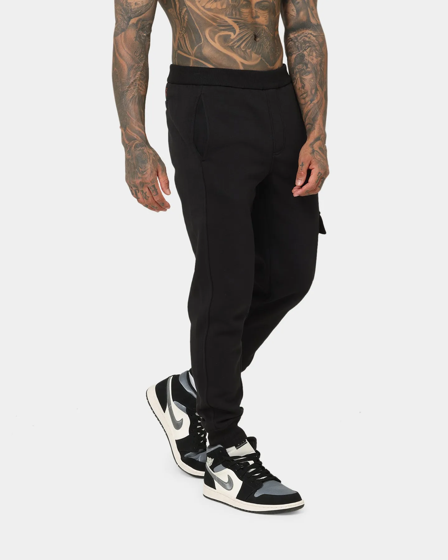 Calvin Klein Logo Tape Cargo Pants Ck Black