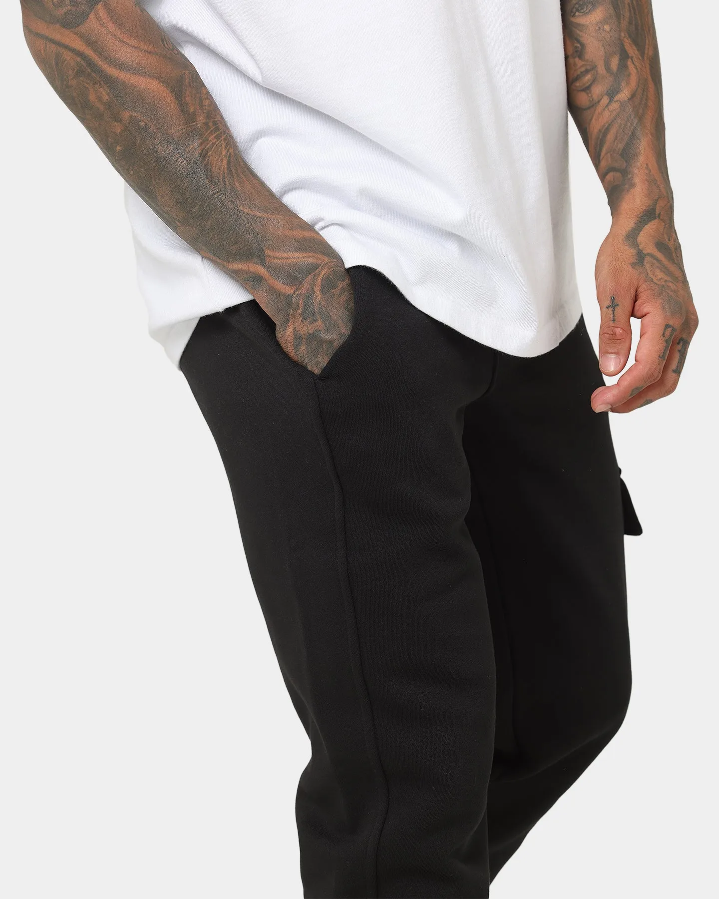 Calvin Klein Logo Tape Cargo Pants Ck Black
