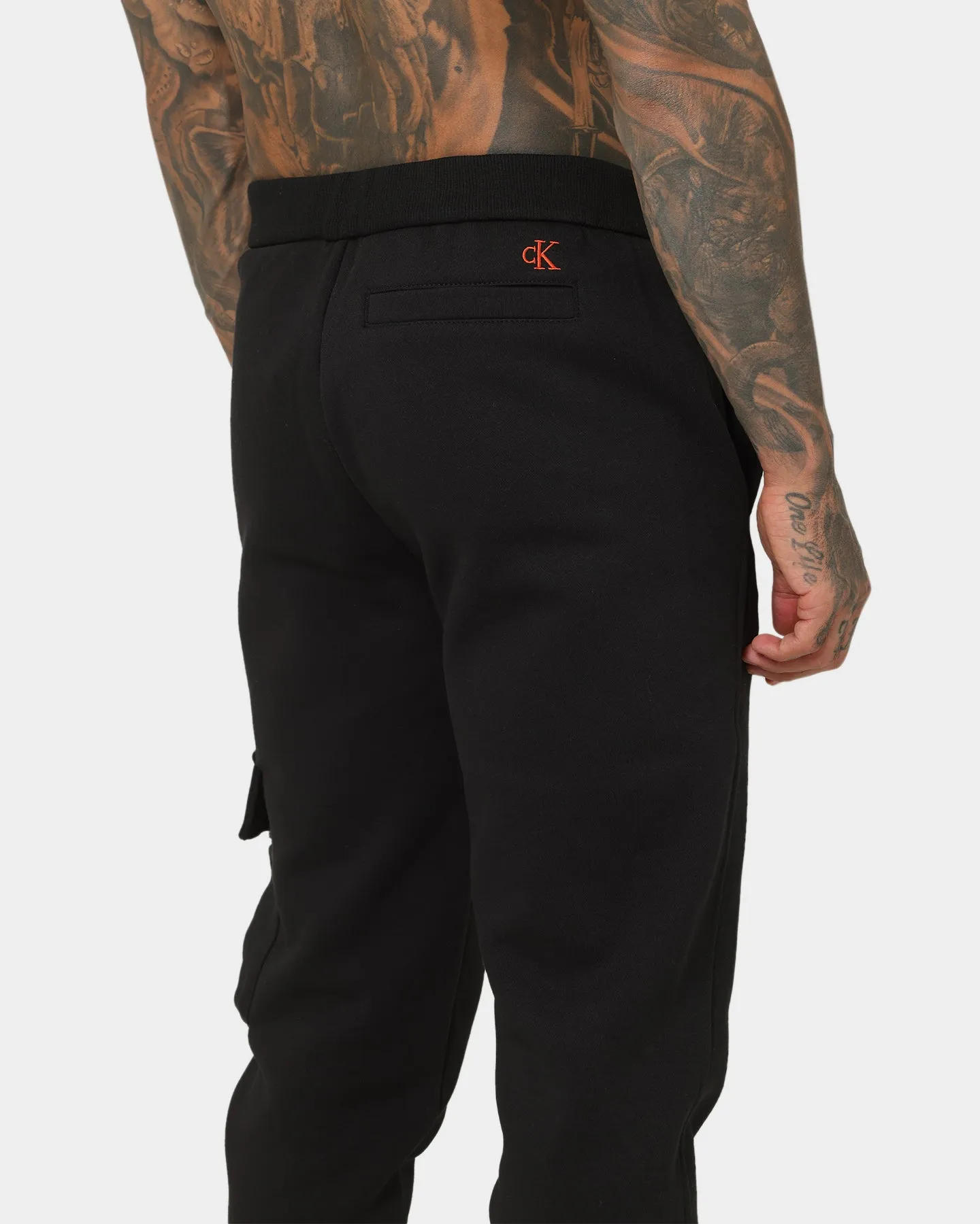 Calvin Klein Logo Tape Cargo Pants Ck Black