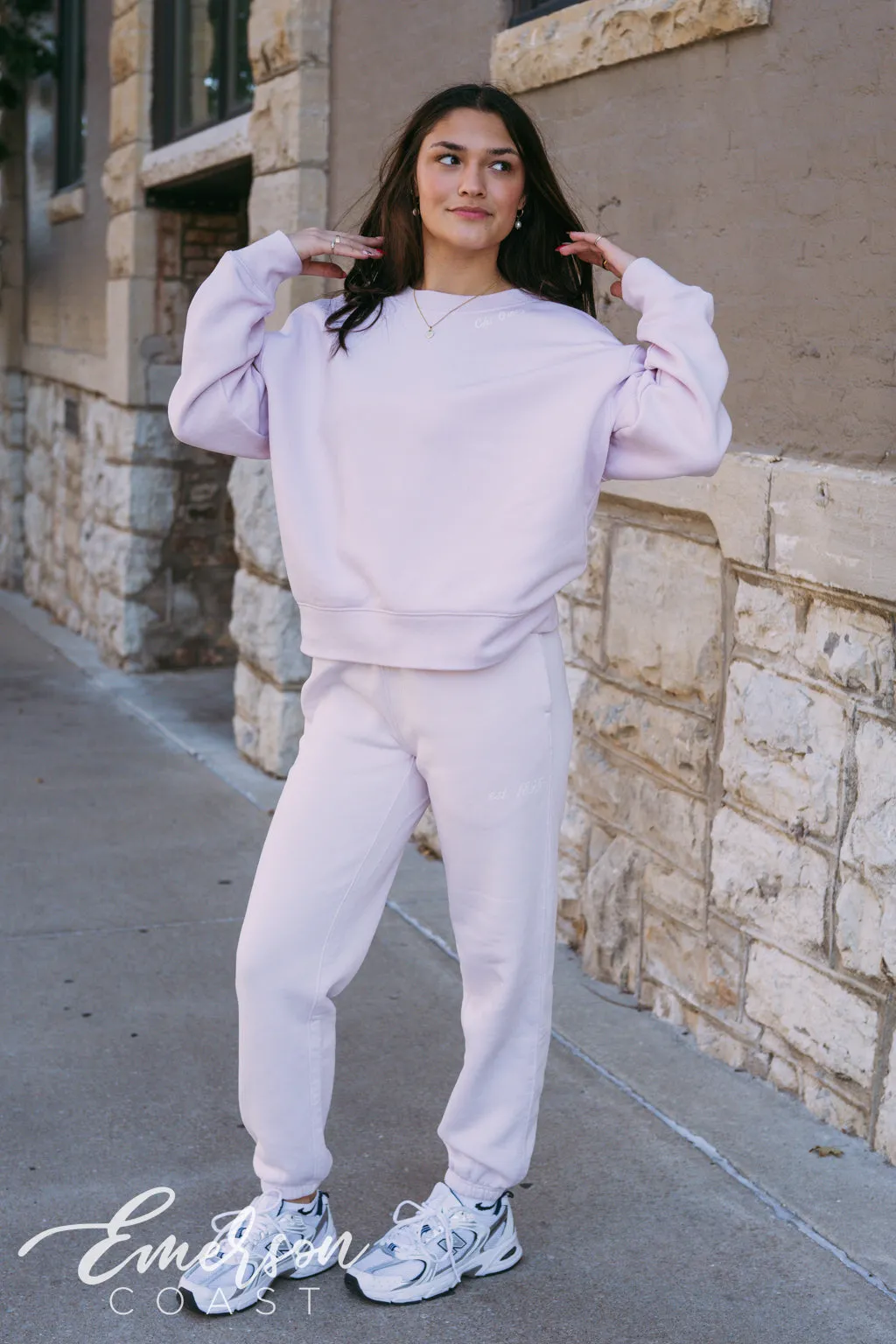 Chi Omega Orchid Crewneck and Jogger Set