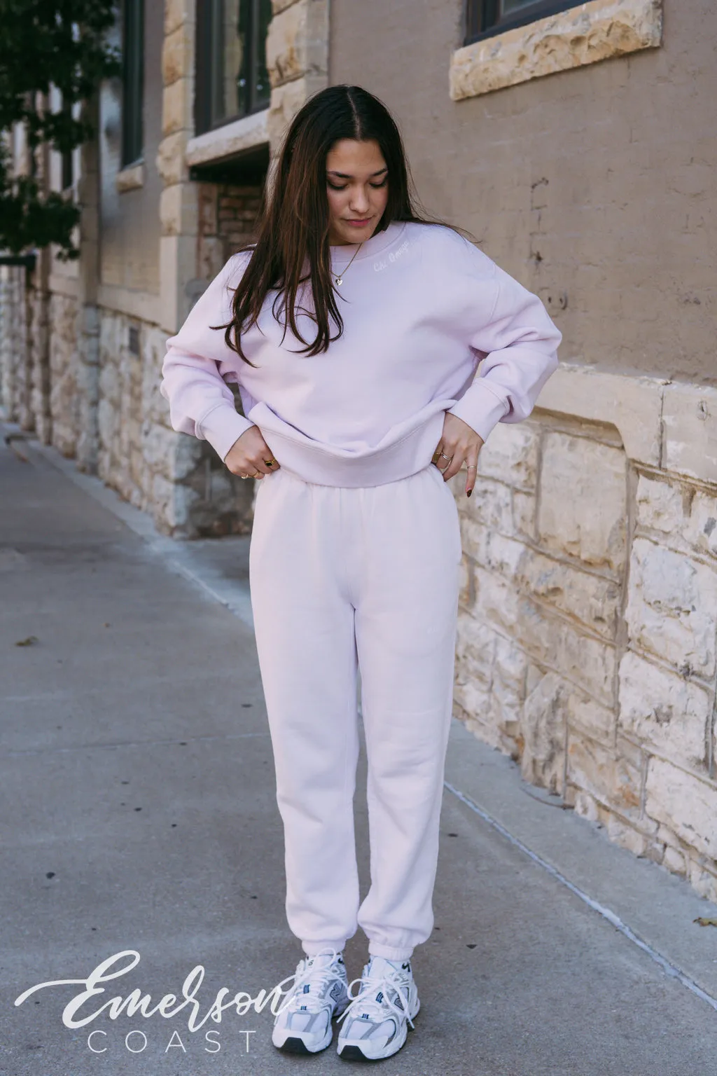 Chi Omega Orchid Crewneck and Jogger Set