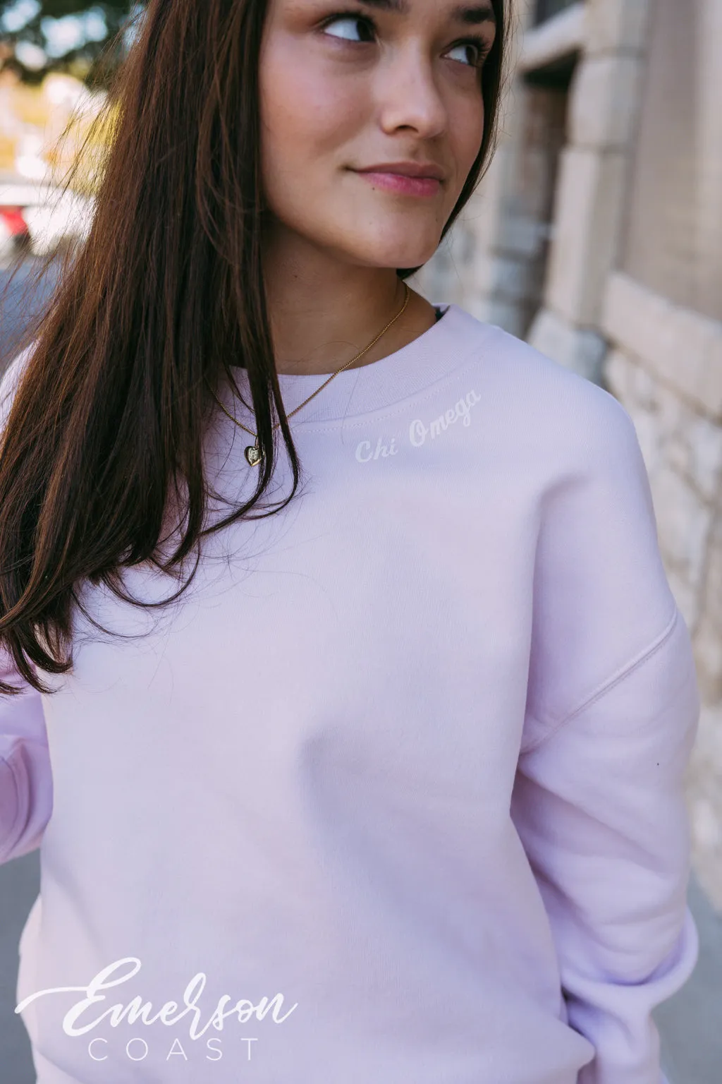Chi Omega Orchid Crewneck and Jogger Set