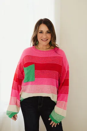 Colorful Stripe Low Gauge Sweater