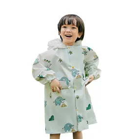 Cream Self Print Woodland Elle Raincoat for Kids