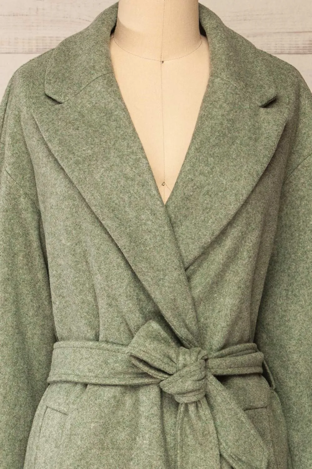 Dhome Sage | Felt Trench Coat w/ Belt