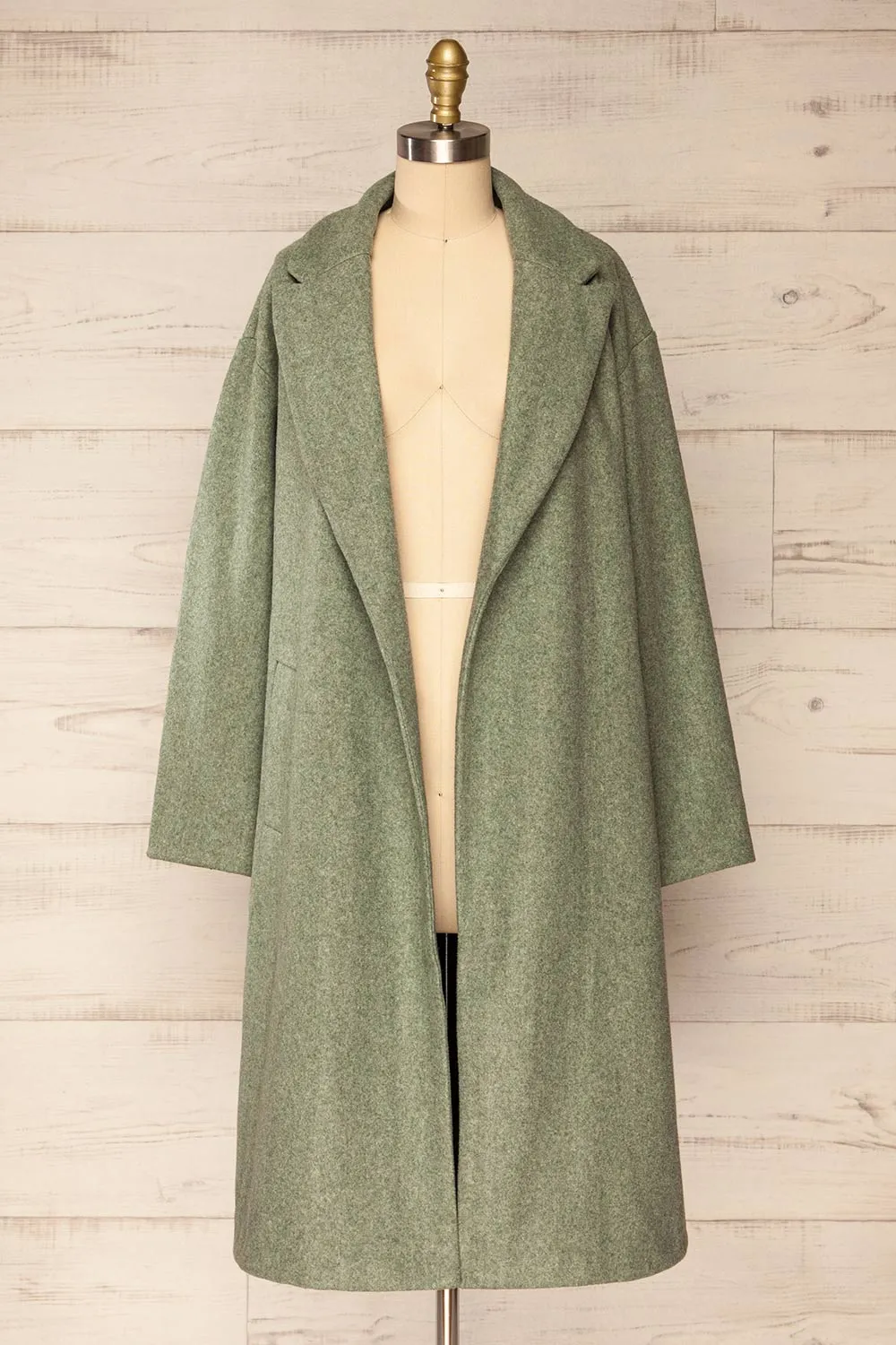 Dhome Sage | Felt Trench Coat w/ Belt