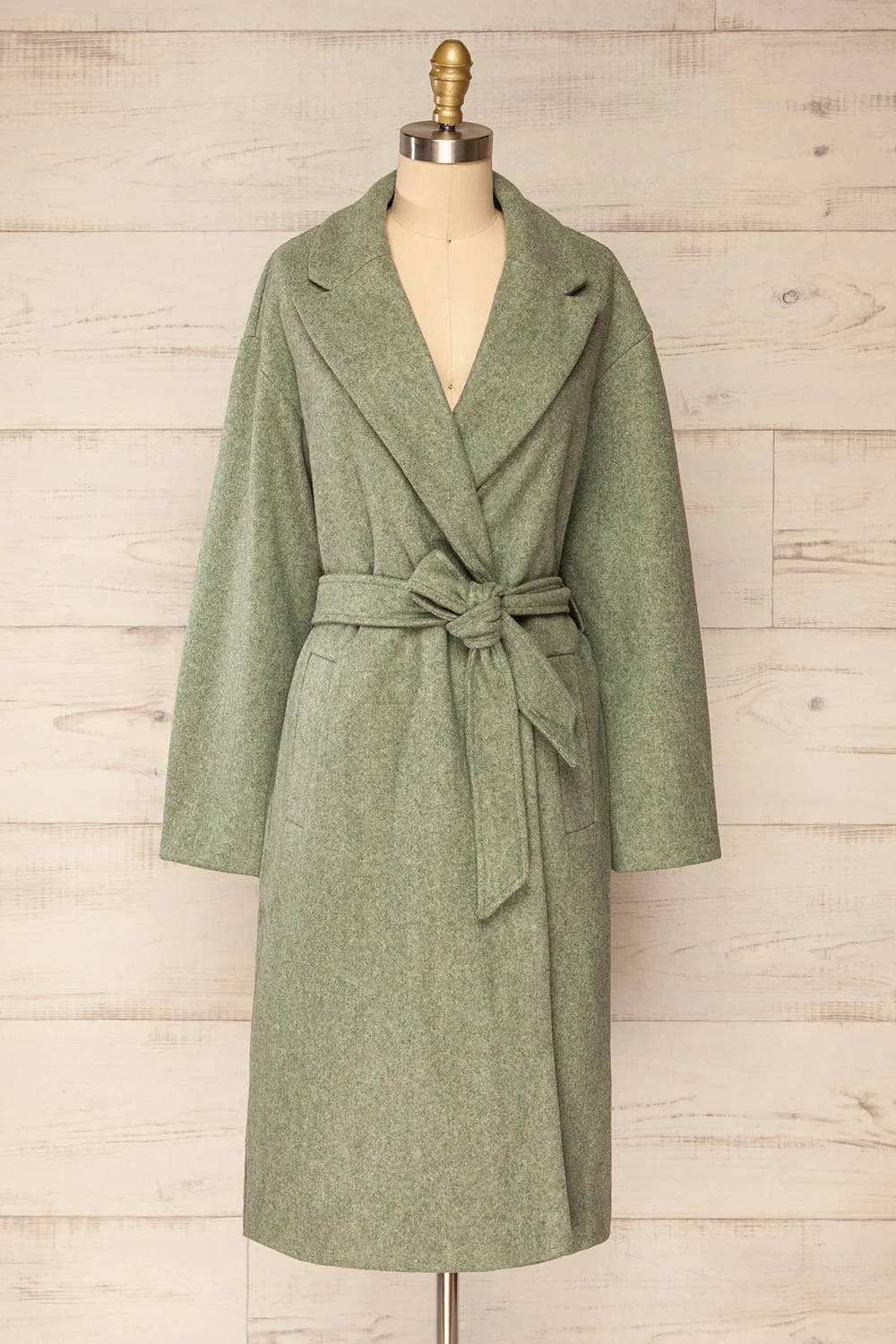 Dhome Sage | Felt Trench Coat w/ Belt