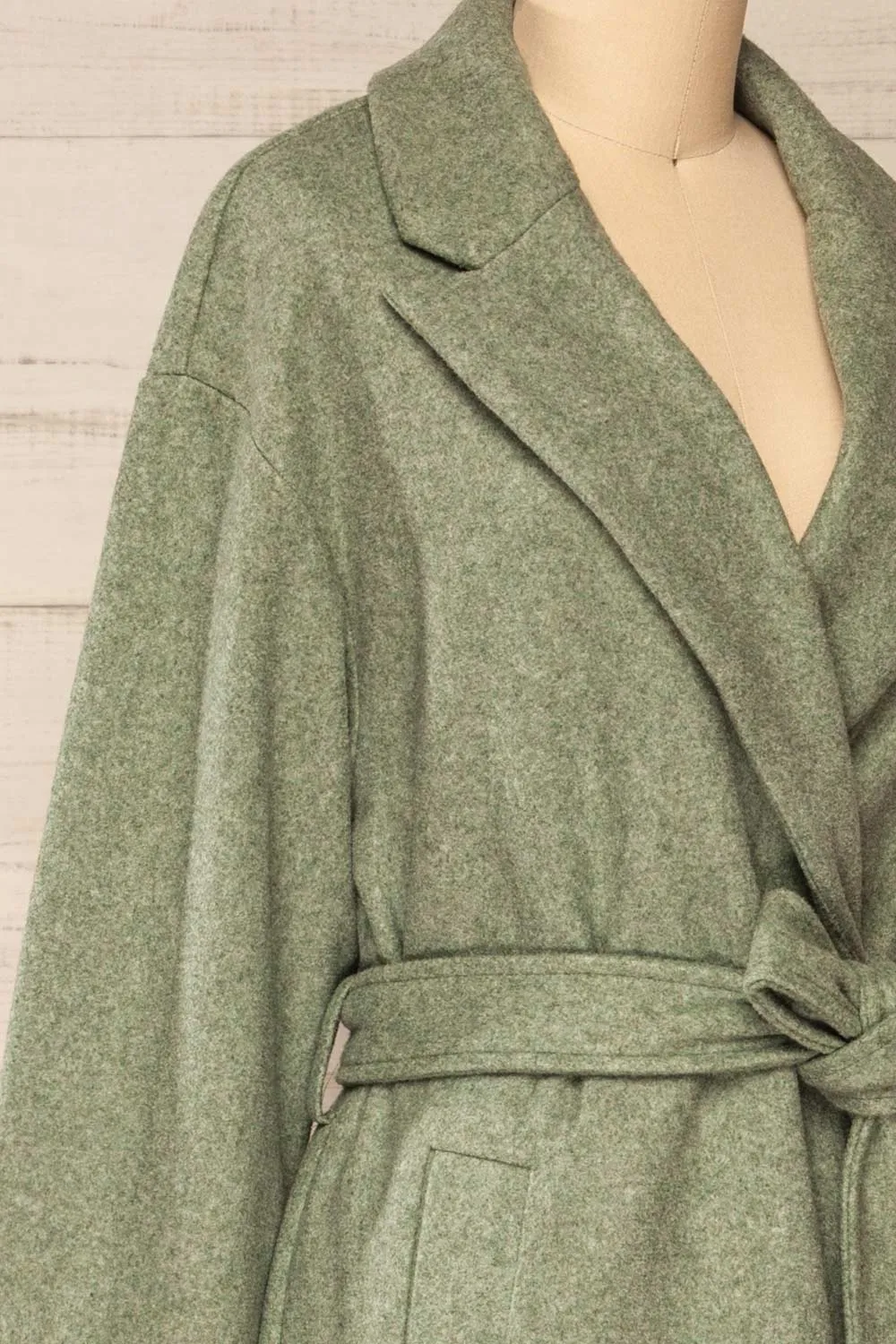 Dhome Sage | Felt Trench Coat w/ Belt