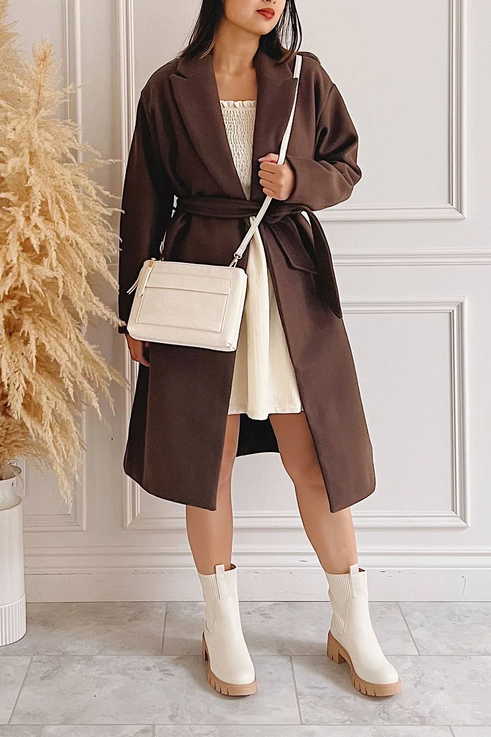 Dhome Sage | Felt Trench Coat w/ Belt