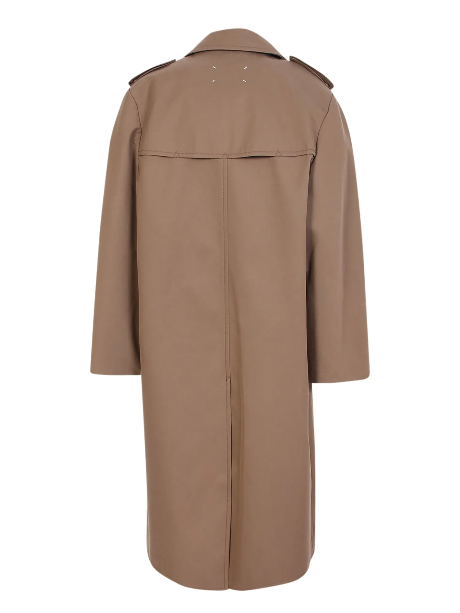 Double-breasted cotton blend trench coat