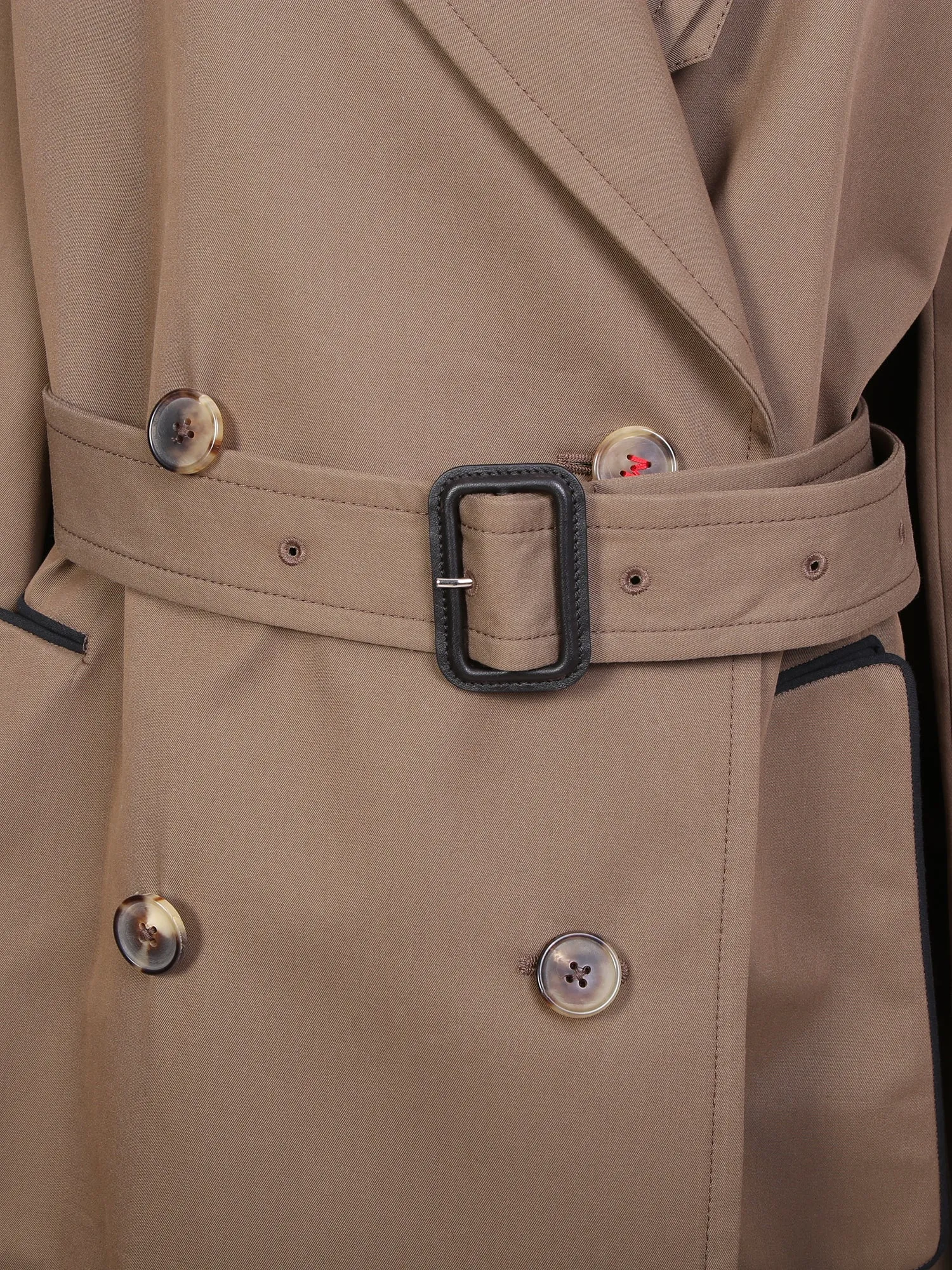 Double-breasted cotton blend trench coat
