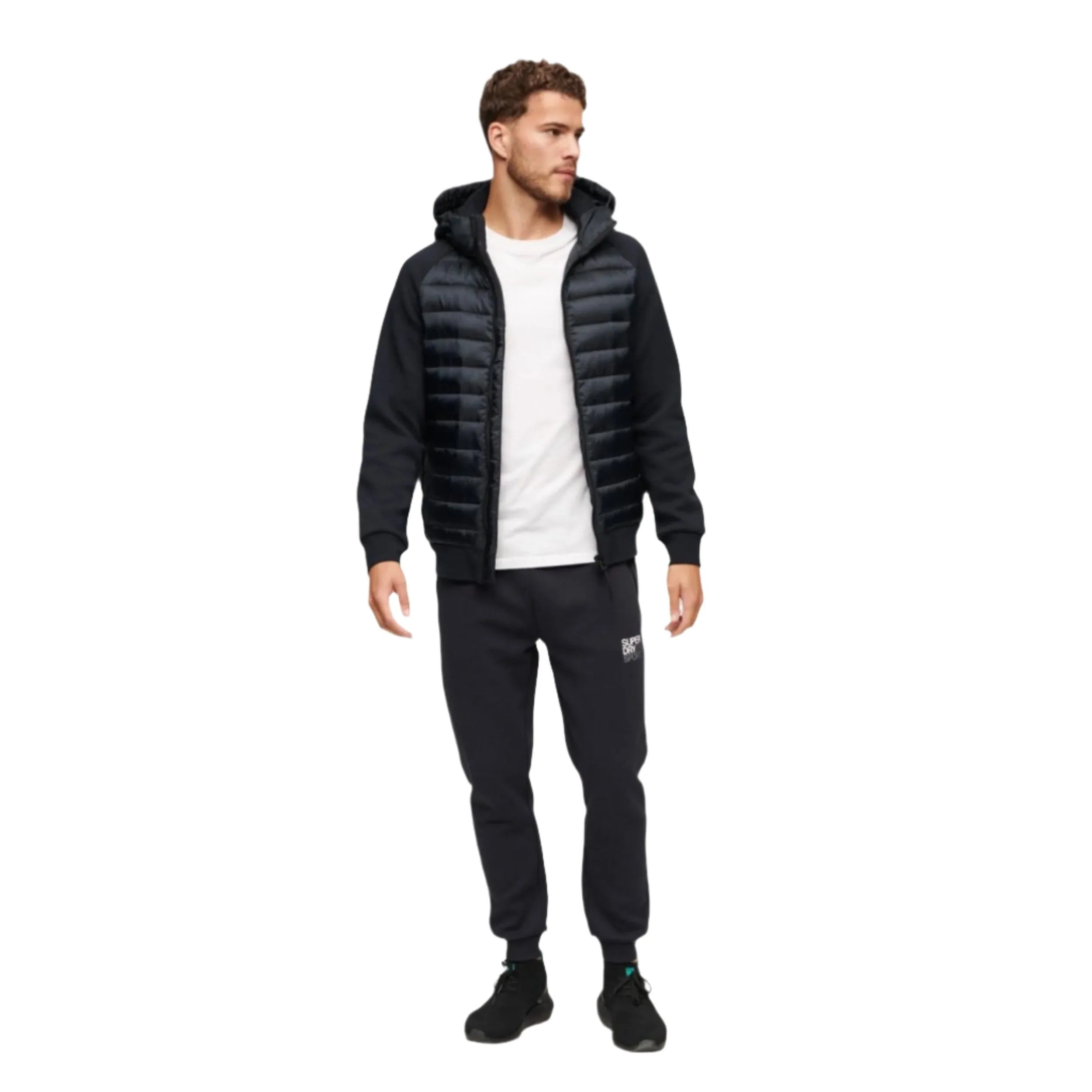 Eclipse Navy Hooded Storm Hybrid Padded Jacket