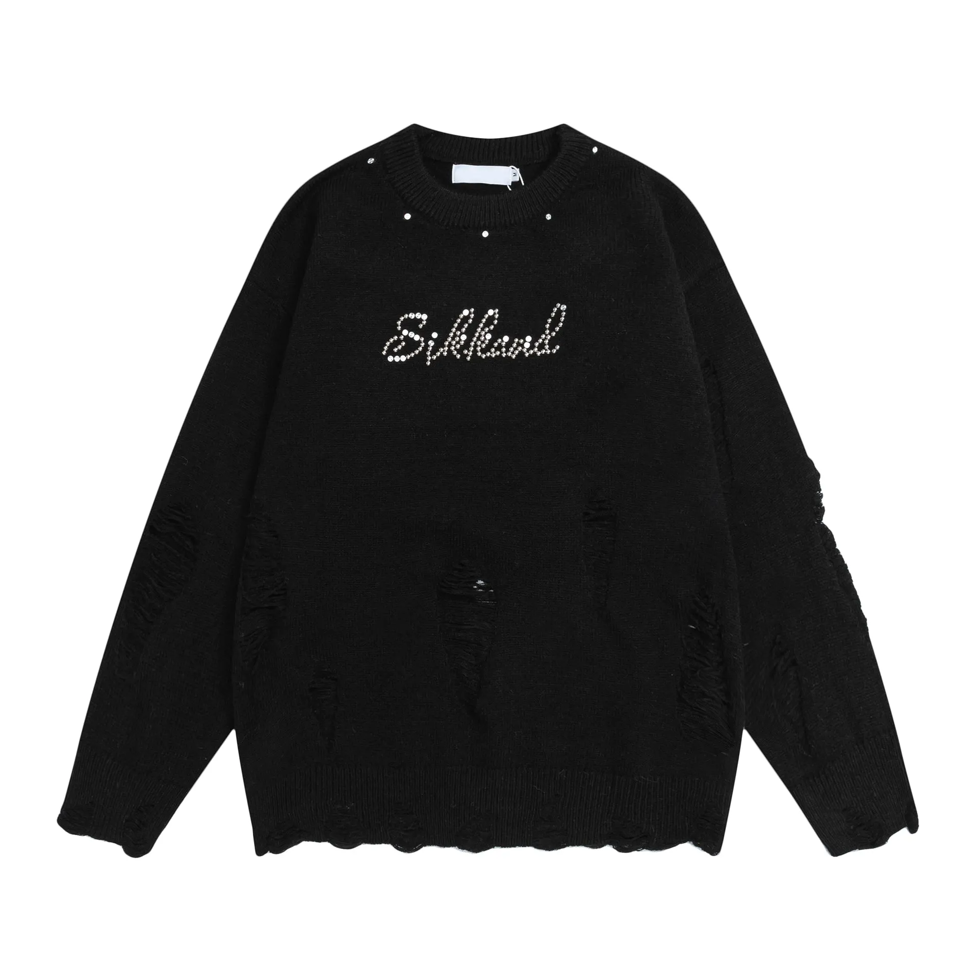 Faire Echo Distressed Design Knit Sweater