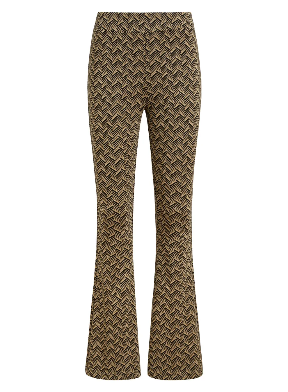 Flared pants met grafische print | King Louie border flared pants facet black