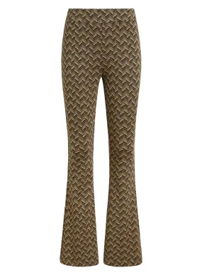 Flared pants met grafische print | King Louie border flared pants facet black