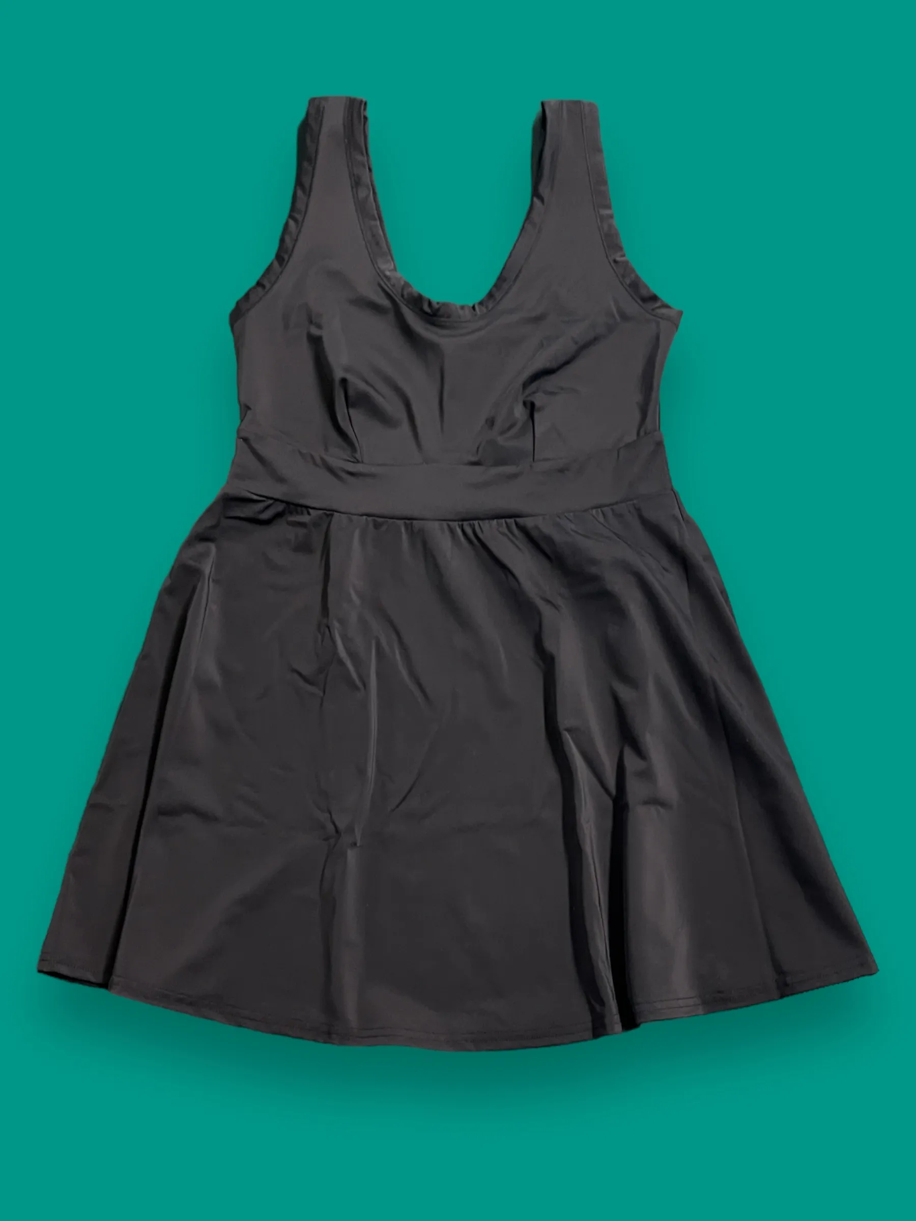 Flared Swim Dress Black