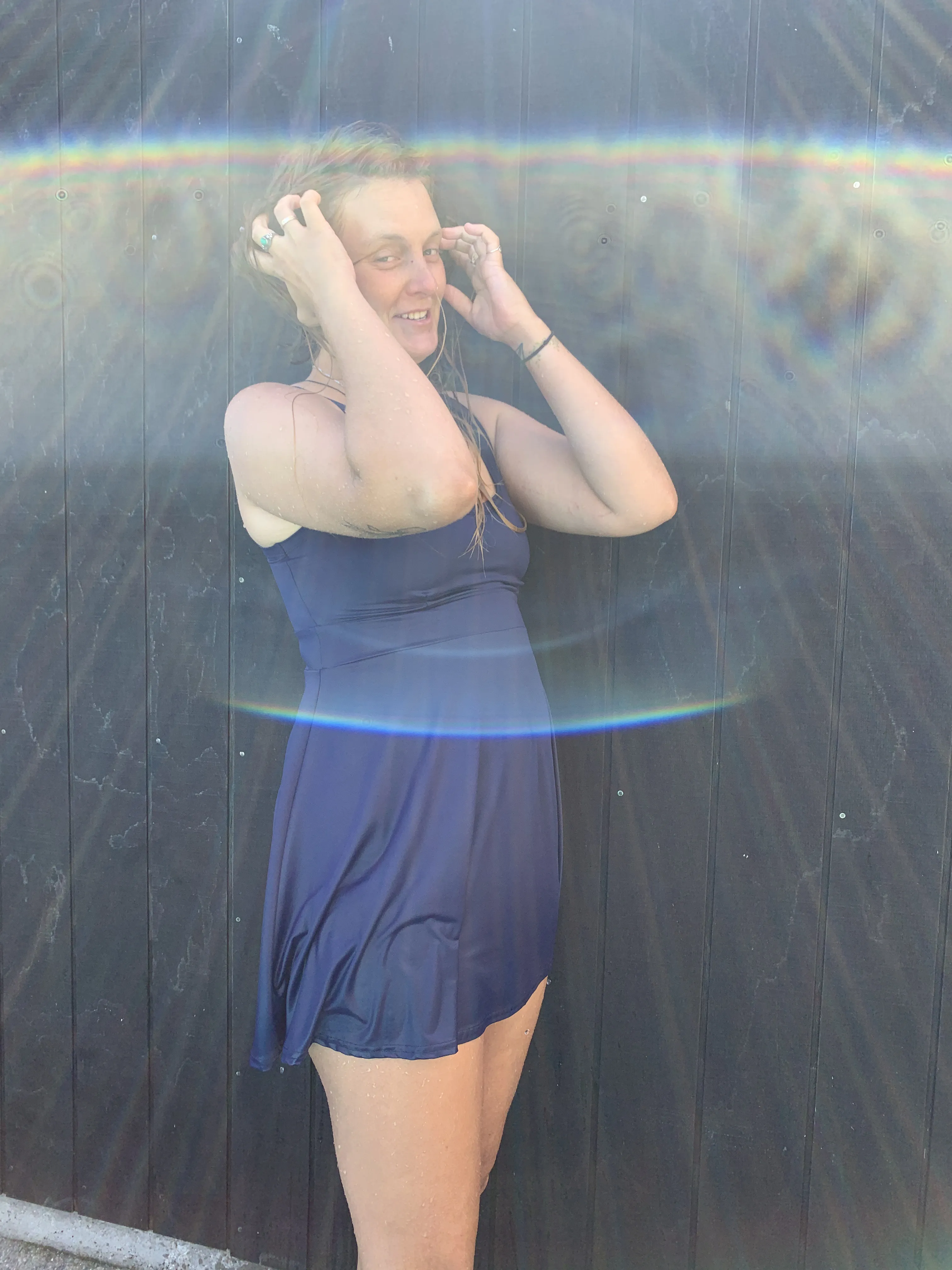 Flared Swim Dress Black