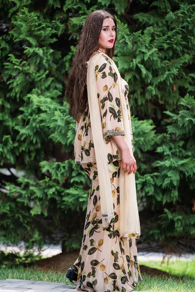 Floral Beautiful The Beautiful Sharara Combo - Rent