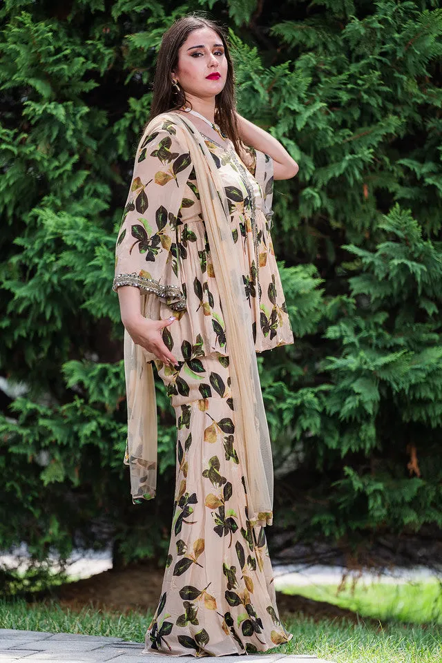 Floral Beautiful The Beautiful Sharara Combo - Rent