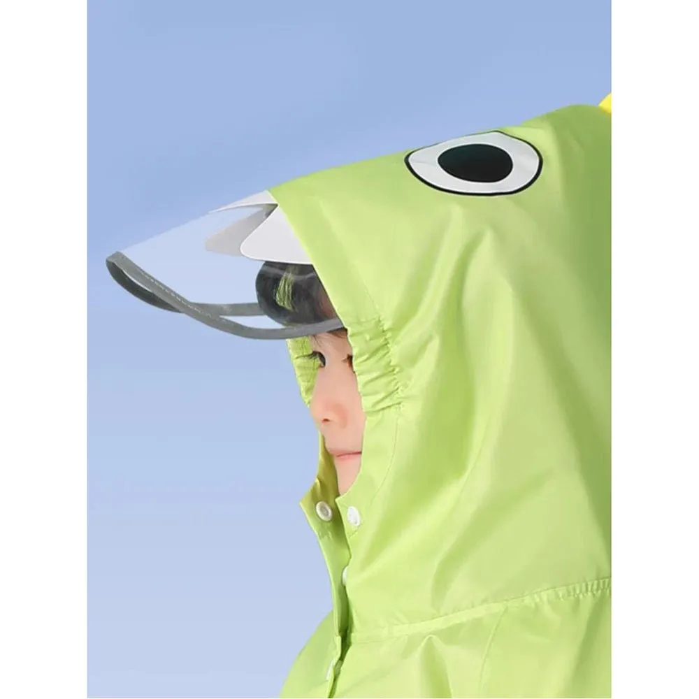 Fluorescent Green Dino Park Raincoat for Kids and Toddlers