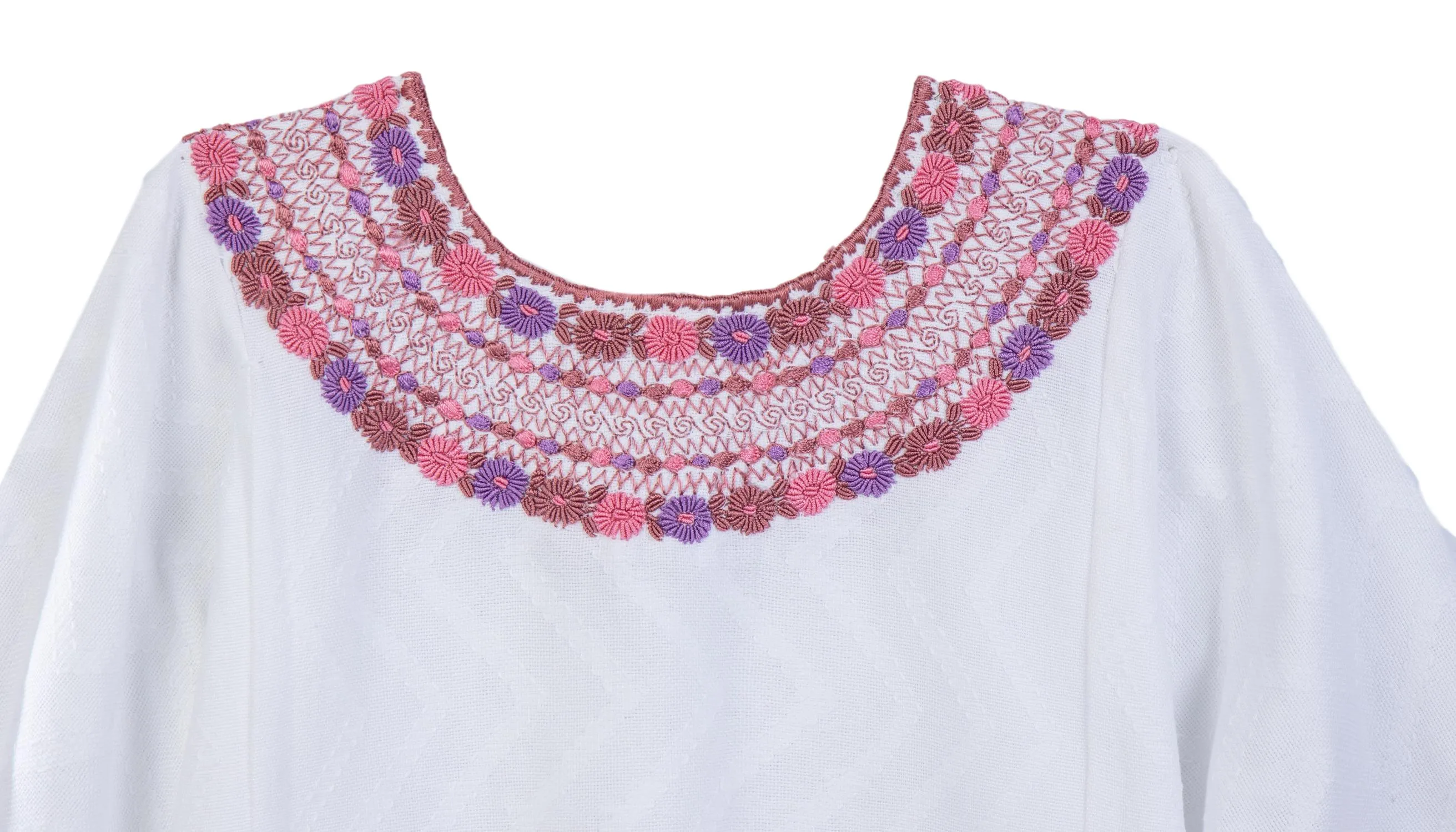 Gabrielle Guatemalan Blouse - Dusty Rose and Lavender