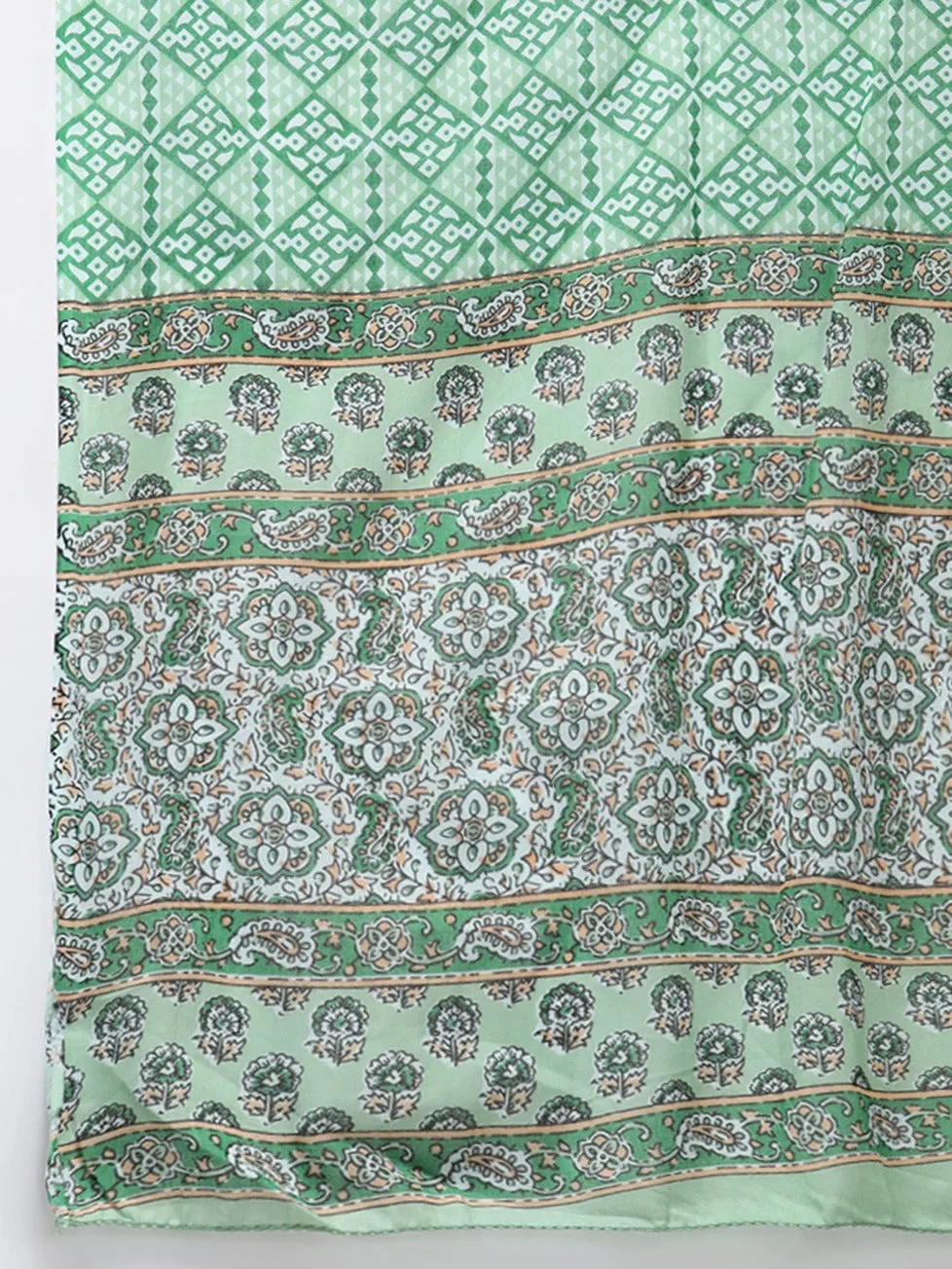 Green Sequined Cotton Dupatta Set