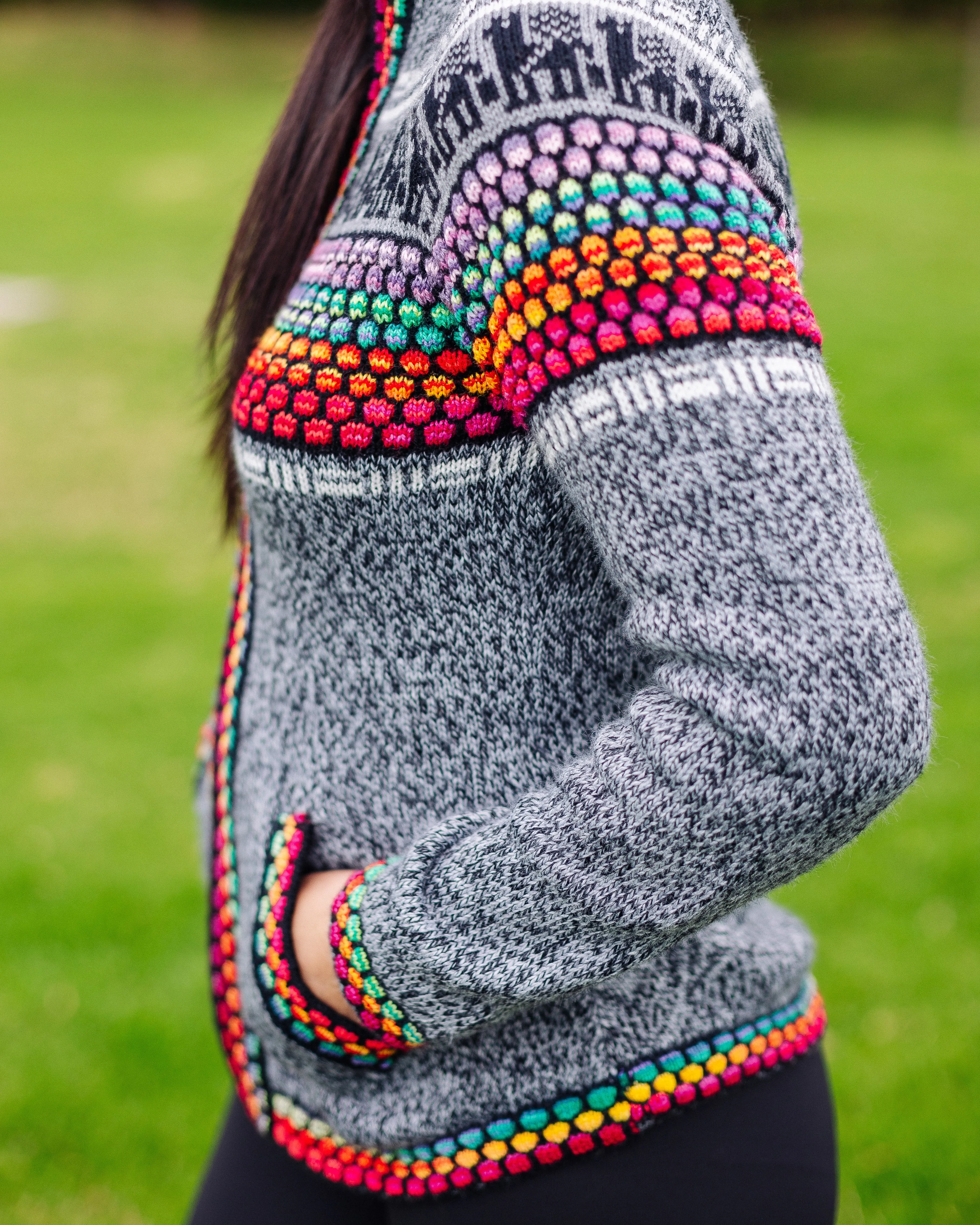Grey Traditional Alpaca Sweater