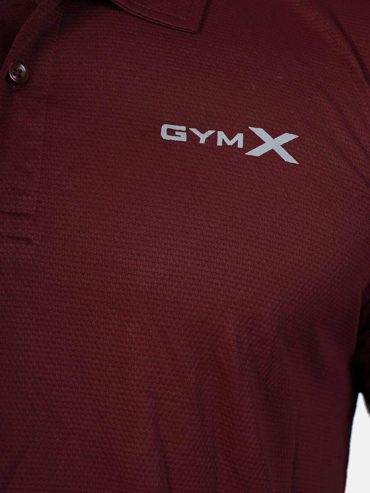 GymX Tech Polo Tee: Stark Maroon-Sale