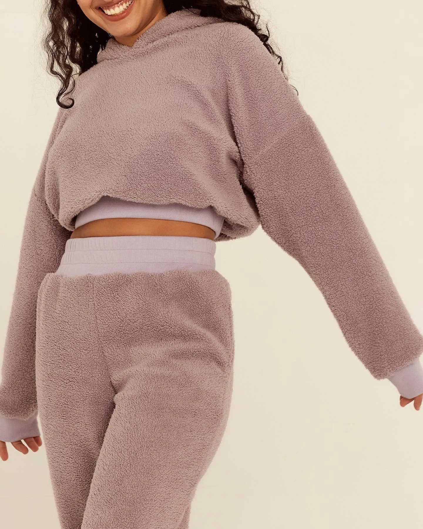 Hannah Lavender Teddy Joggers