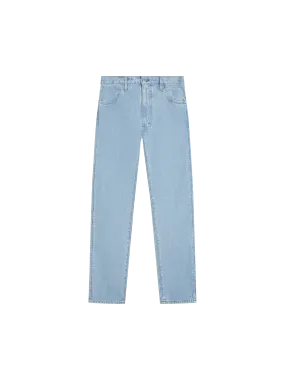 Hemp Denim Straight-Leg Jeans—light indigo wash