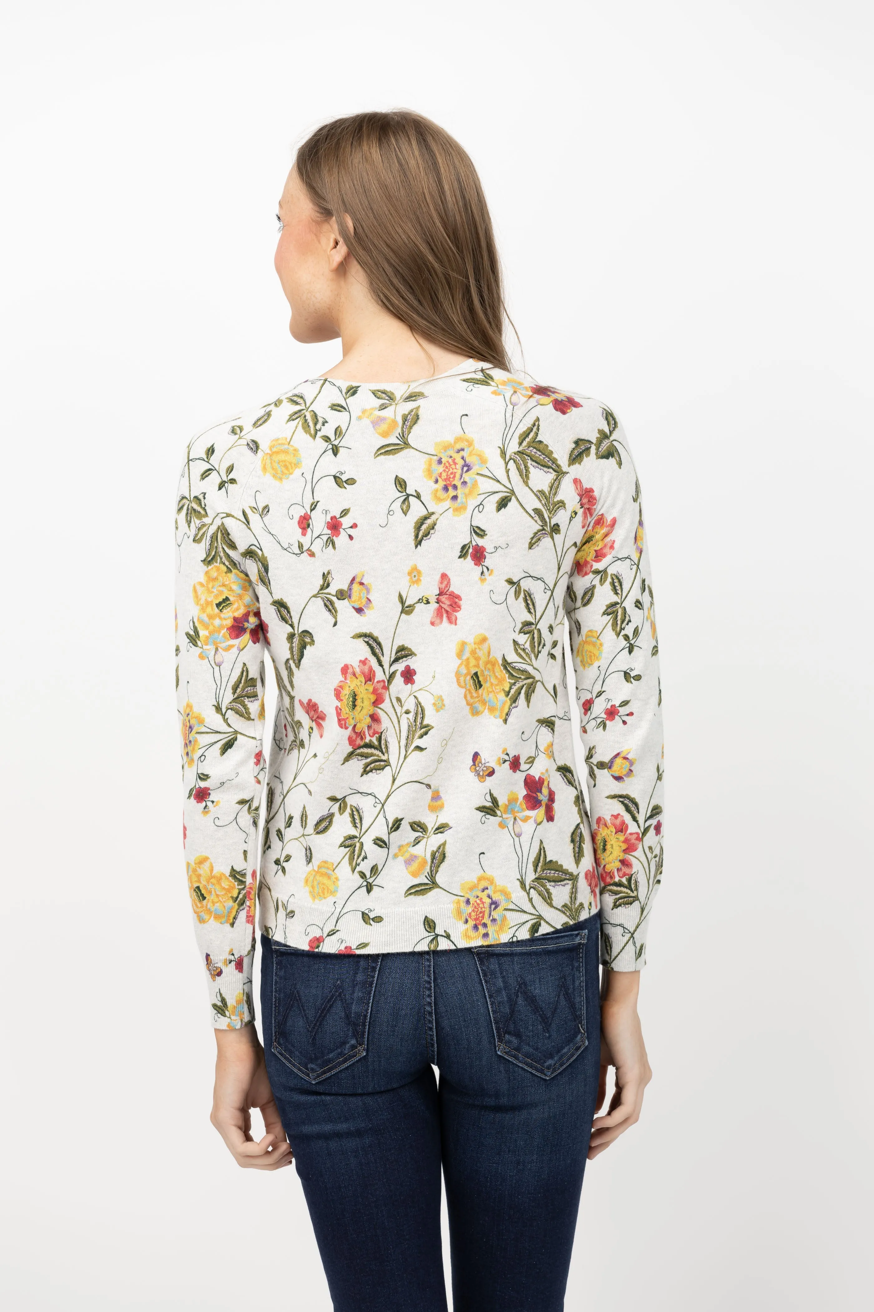 J. Society Floral Sweater in Silver